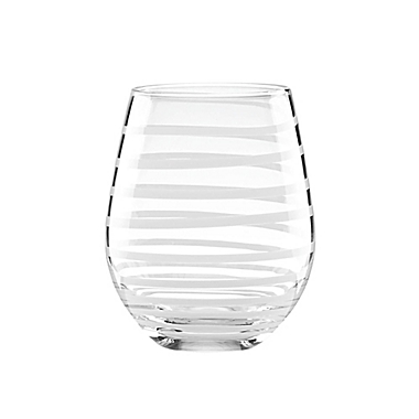 kate spade new york Charlotte Street&trade; White Stemless Wine Glasses (Set of 2). View a larger version of this product image.