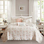 Madison Park Serendipity 6-Piece Cotton Percale King/California King Quilted Coverlet Set in Coral