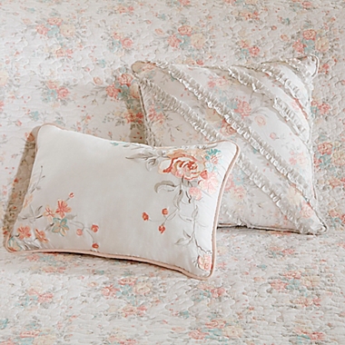 Madison Park Serendipity 6-Piece Cotton Percale Full/Queen Quilted Coverlet Set in Coral. View a larger version of this product image.