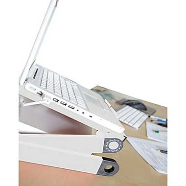 WorkEZ Light Cooling Tablet & Laptop Stand in Silver. View a larger version of this product image.
