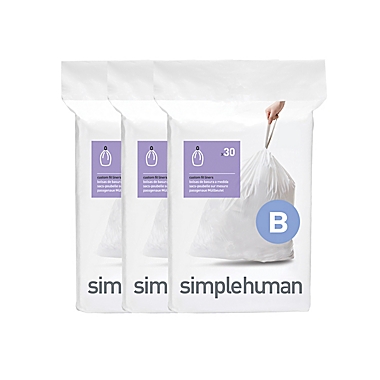 SIMPLEHUMAN Custom Fit Trash Can Liner B 30-Count 6 Liters 1.6 Gallons 