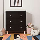 Alternate image 3 for babyletto Lolly 3-Drawer Changer Dresser in Black/Natural