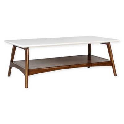 Madison Park Parker Coffee Table in Off-White/Pecan