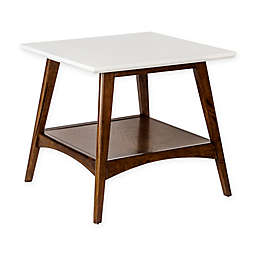 Madison Park Parker End Table in Off-White/Pecan