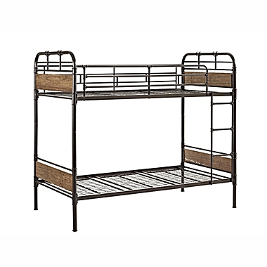 Forest Gate Rustic Industrial Twin-Over-Twin Bunk Bed. View a larger version of this product image.