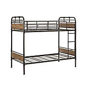 Forest Gate Rustic Industrial Twin-Over-Twin Bunk Bed in Black