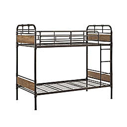 Forest Gate Rustic Industrial Twin-Over-Twin Bunk Bed