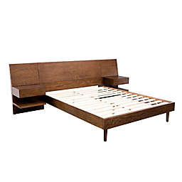 INK+IVY® Clark Queen Bed with Attached Nightstands in Pecan