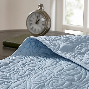 Madison Park Quebec King Coverlet Set in Blue. View a larger version of this product image.