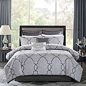 Madison Park Lavine 12-Piece Queen Comforter Set in Silver