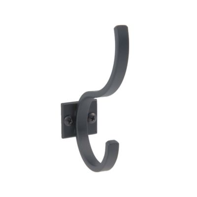 Wall Mounted Hook in Black Finish Iron L Shaped Hanger with Squared Tip 
