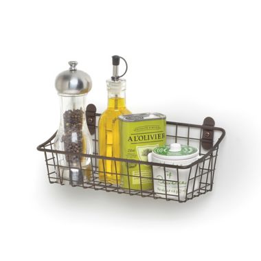 Spectrum&reg; Vintage Small Cabinet &amp; Wall Mount Basket in Bronze. View a larger version of this product image.