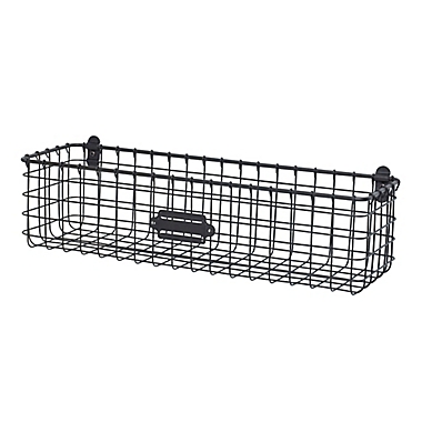 Spectrum&reg; Vintage Small Wall Mount Basket in Grey. View a larger version of this product image.