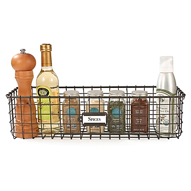 Spectrum&reg; Vintage Small Wall Mount Basket in Grey. View a larger version of this product image.