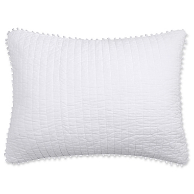 Levtex Home Pom Pom King Pillow Sham in White. View a larger version of this product image.