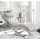 Alternate image 1 for Safavieh Monroe Chaise Lounge in Grey with Headrest Pillow