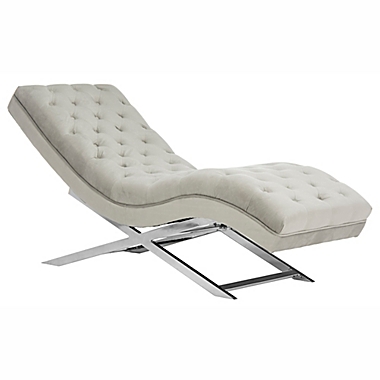 Safavieh Monroe Chaise Lounge in Grey with Headrest Pillow. View a larger version of this product image.