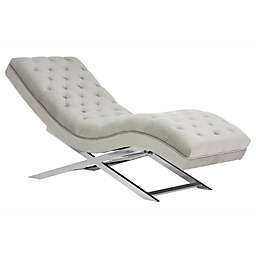 Safavieh Monroe Chaise Lounge in Grey with Headrest Pillow