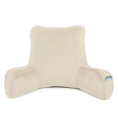 Velvet Back Pillow Support Quilted Bed Back Rest Oversized With Carry Handle 