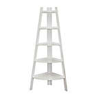 Alternate image 0 for Wood 5-Tiered Corner Ladder Bookcase in White