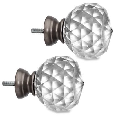 Set of 2 Cambria® My Room Orbit Finial in Navy and Brushed Nickel 