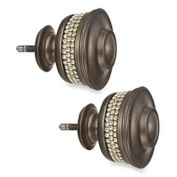 Cambria&reg; Premier Complete Banded Finials in Oil Rubbed Bronze (Set of 2)