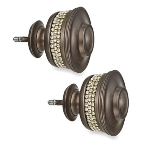2 Pack Cambria Elite Finials Oil Rubbed Bronze Orb Square Birdcage Durable Steel 