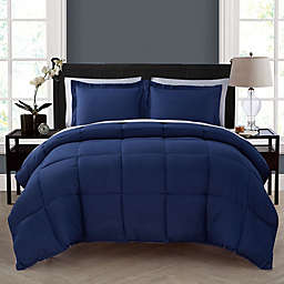 VCNY Home Lincoln 7-Piece Queen Down Alternative Comforter Set in Navy