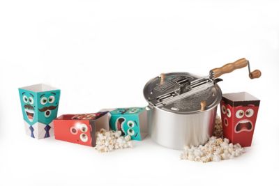 Wabash Valley Farms 24000NAMZ Stovetop Popper Whirley Popping Kit Silver-Perfect Popcorn in 3 Minutes Regular, 