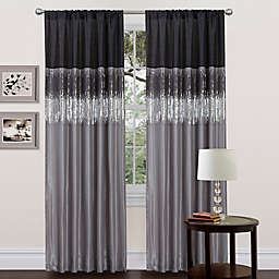 Lush Decor Night Sky 63-Inch Rod Pocket Window Curtain Panel in Black/Grey (Single)
