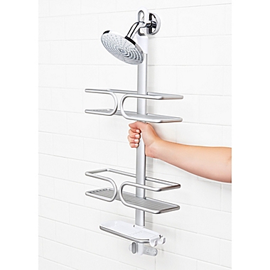 OXO Good Grips&reg; 3-Tier Shower Caddy in Aluminum. View a larger version of this product image.