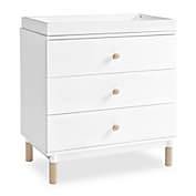 Babyletto Gelato 3-Drawer Changer Dresser in White with Washed Natural Feet
