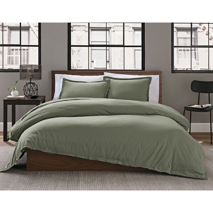 Keeco Garment Washed Solid 2Piece Duvet Cover Set Bed Bath and