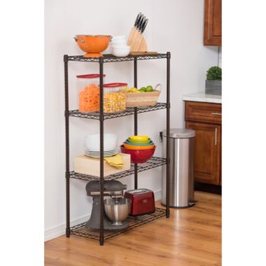 Trinity Heavy-Duty 4-Shelf Wire Rack in Bronze. View a larger version of this product image.