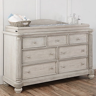 Kingsley Charleston 7-Drawer Dresser in Weathered White. View a larger version of this product image.