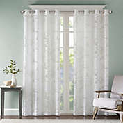 Madison Park Leilani 63-Inch Grommet Top Window Curtain Panel in White (Single)