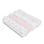 aden + anais&trade; essentials Doll 4-Pack Cotton Muslin Swaddles in Pink