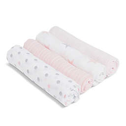 aden + anais™ essentials Doll 4-Pack Cotton Muslin Swaddles in Pink