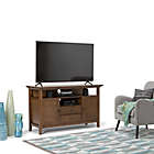 Alternate image 1 for Simpli Home&trade; Redmond Solid Wood Tall TV Media Stand in Rustic Natural Aged Brown