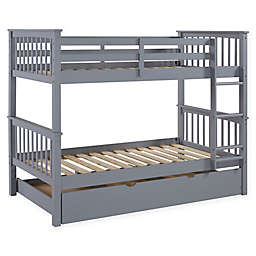 Forest Gate™ Charlotte Twin Bunk Bed with Trundle in Grey