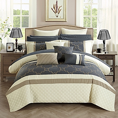 Chic Home Coco 16-Piece Queen Comforter Set in Beige. View a larger version of this product image.