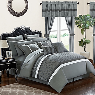 Chic Home Molly 24-Piece King Comforter Set in Grey. View a larger version of this product image.