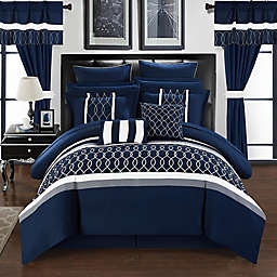 Chic Home Molly 24-Piece King Comforter Set in Navy