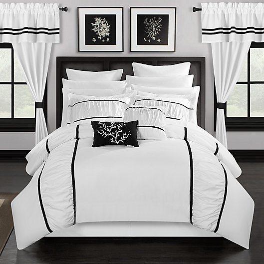 Alternate image 1 for Chic Home 24-Piece Queen Comforter Set in Bright White
