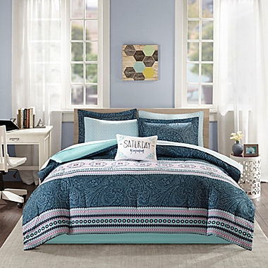 Intelligent Design Gemma 7-Piece Twin XL Comforter Set in Blue. View a larger version of this product image.