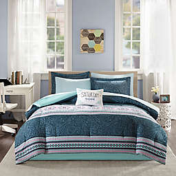 Intelligent Design Gemma 9-Piece Queen Comforter Set in Blue