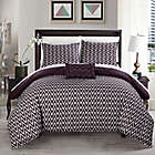 Alternate image 0 for Chic Home Portia 4-Piece Reversible Full/Queen Comforter Set in Purple
