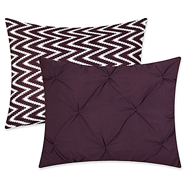 Chic Home Portia 4-Piece Reversible Full/Queen Comforter Set in Purple. View a larger version of this product image.