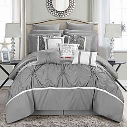 Chic Home Palmetto 16-Piece Queen Comforter Set in Grey
