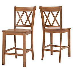 iNSPIRE Q® Marigold Hill X Counter Chairs in Oak (Set of 2)